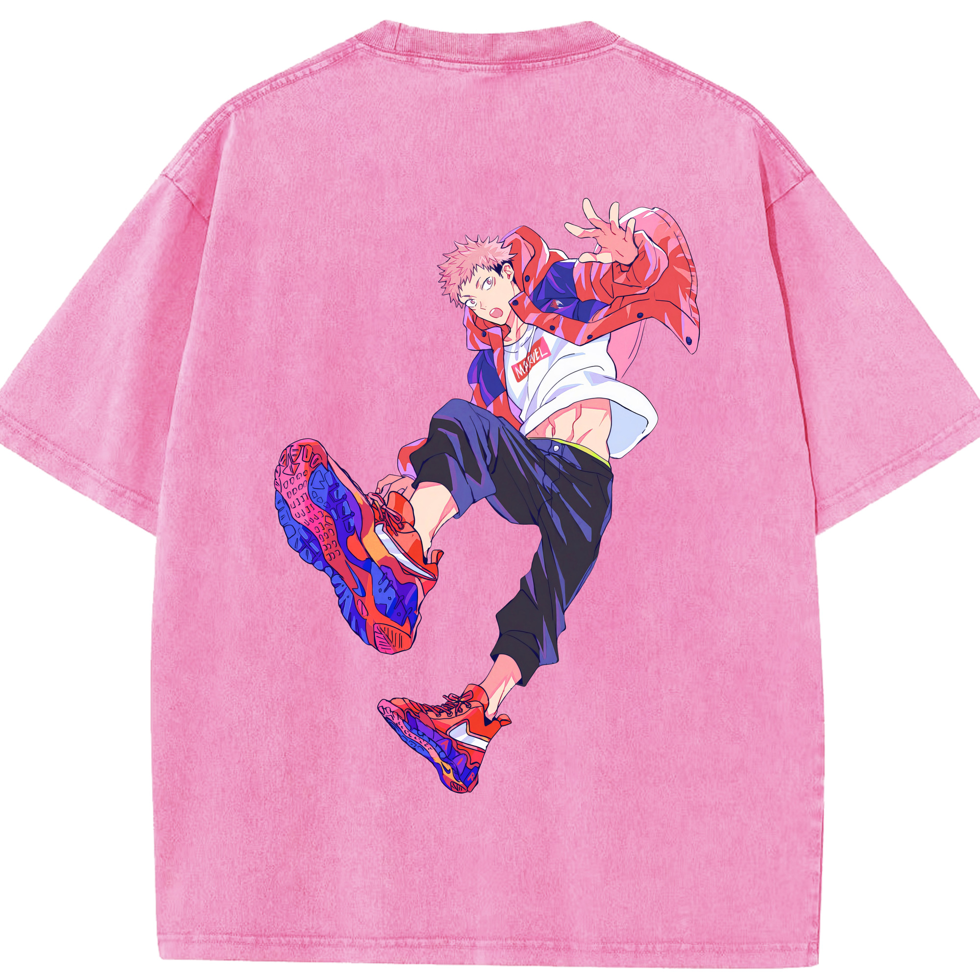 （画像用） 呪術廻戦 Jujutsu Kaisen 綿100% ヴィンテージ風 半袖Tシャツ（背面プリント）